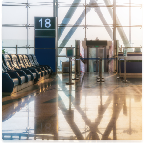 Check-in Area, Boarding Area, Waiting Lounges & Luggage Claim Areas